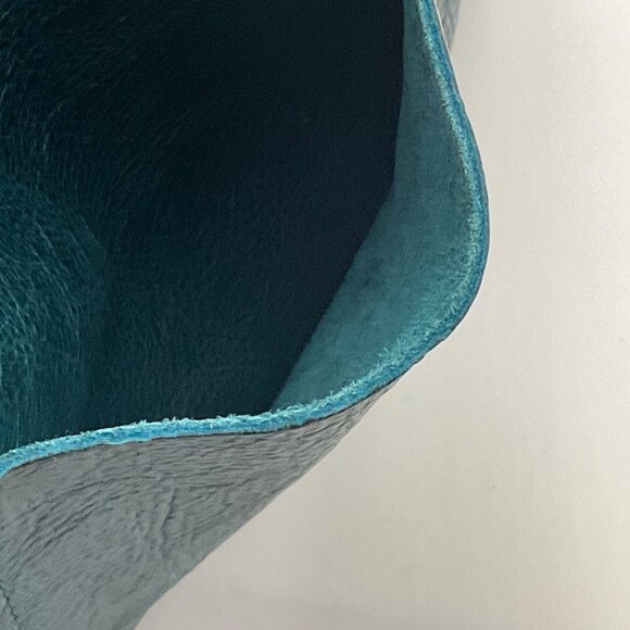 Portland Leather Goods Distressed Leather Teal Tote Bag Lagoon Juliette - Picture 11 of 16